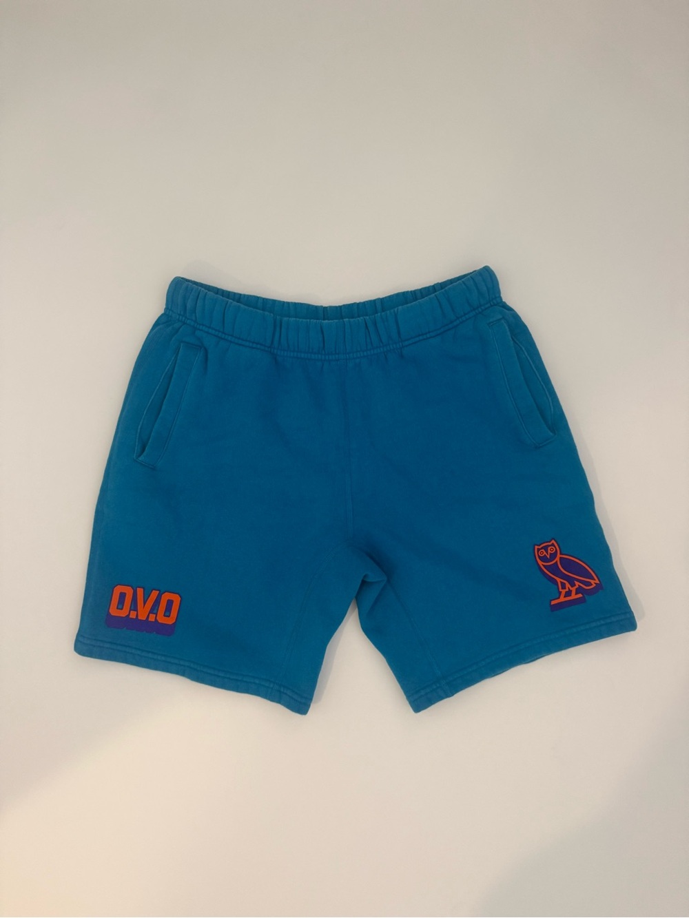 October’s Very Own OVO Sweat Shorts - Blue with Owl Logo